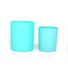 Custom Premium empty 7oz 14oz 200ml 440ml round matte blue cut glass candle holder in bulk